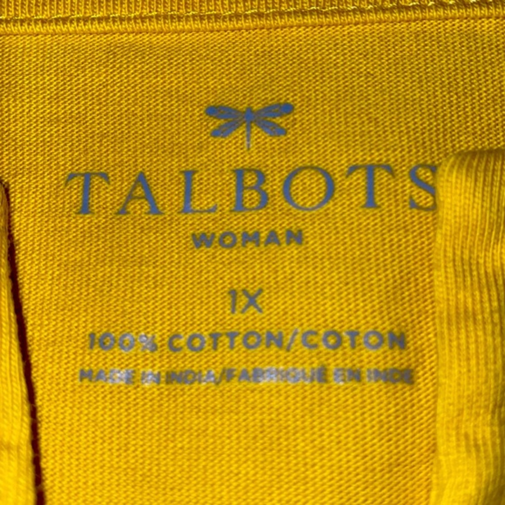 Talbots Chartreuse Split Neck W/ Ruffled Sleeve - image 5